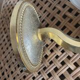 Pair of retro gold and glass tulip wall lights