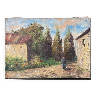 Tableau 1921 "le chemin du village de Provence"