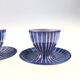 Ensemble de 2 coquetiers en céramique Vallauris bleu par Robert Picault 1950