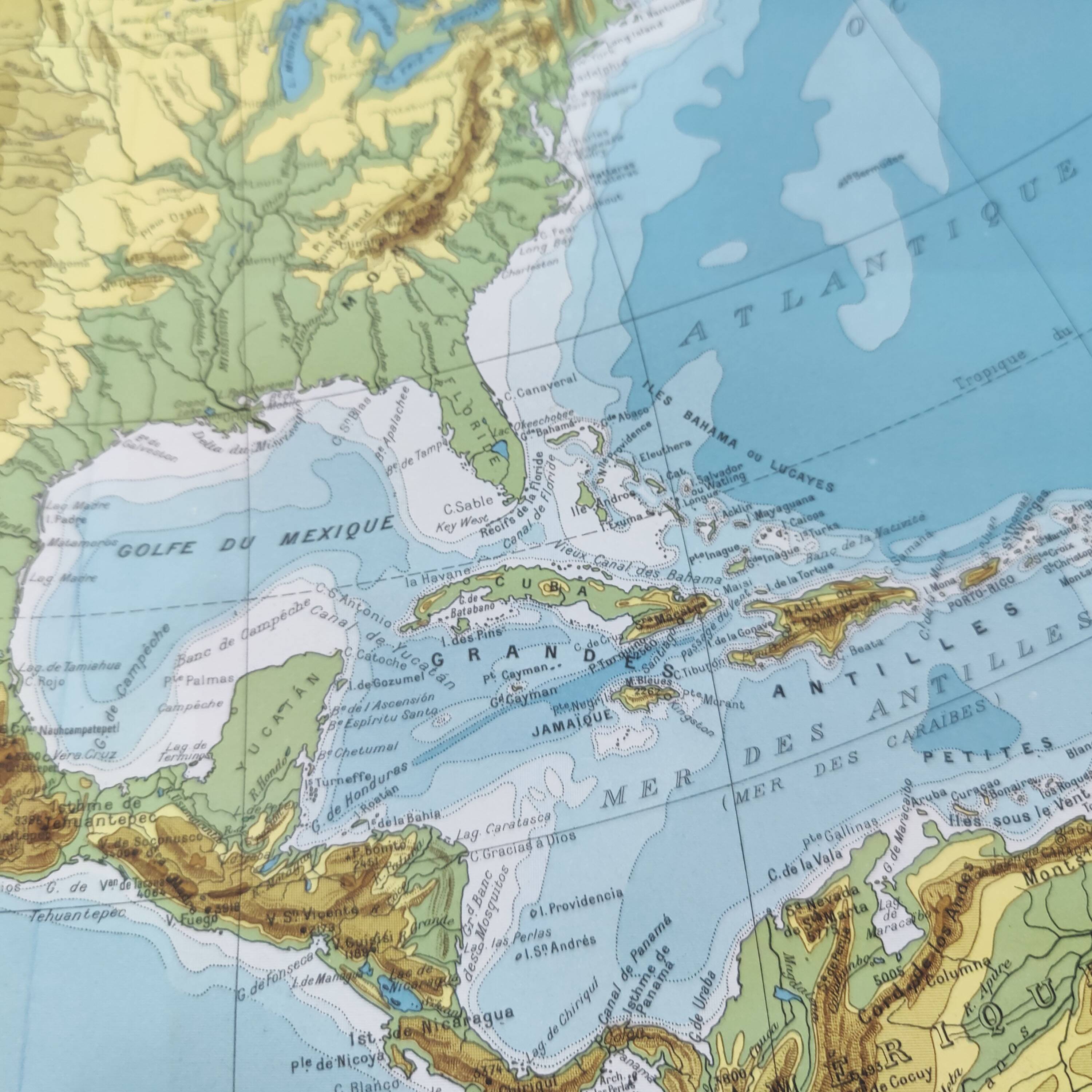 Carte Amérique du Nord vintage de 1950