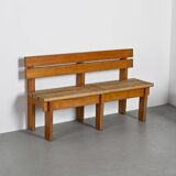 Pair of solid wood benches by Christian Durupt, Courchevel, circa 1960