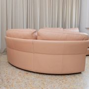 Vintage blush leather modular sofa Petronio by Tito Agnoli for Poltrona Frau, 1970s mid-century design