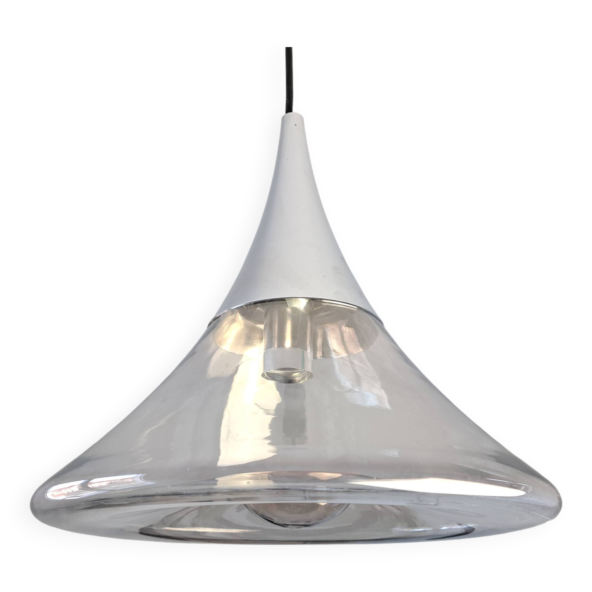 Vintage Glashütte Limburg space age pendant light