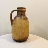 XXL Floor vase ceramic beige brown Scheurich 417-42 Fat Lava West Germany vintage 1950s 1960s