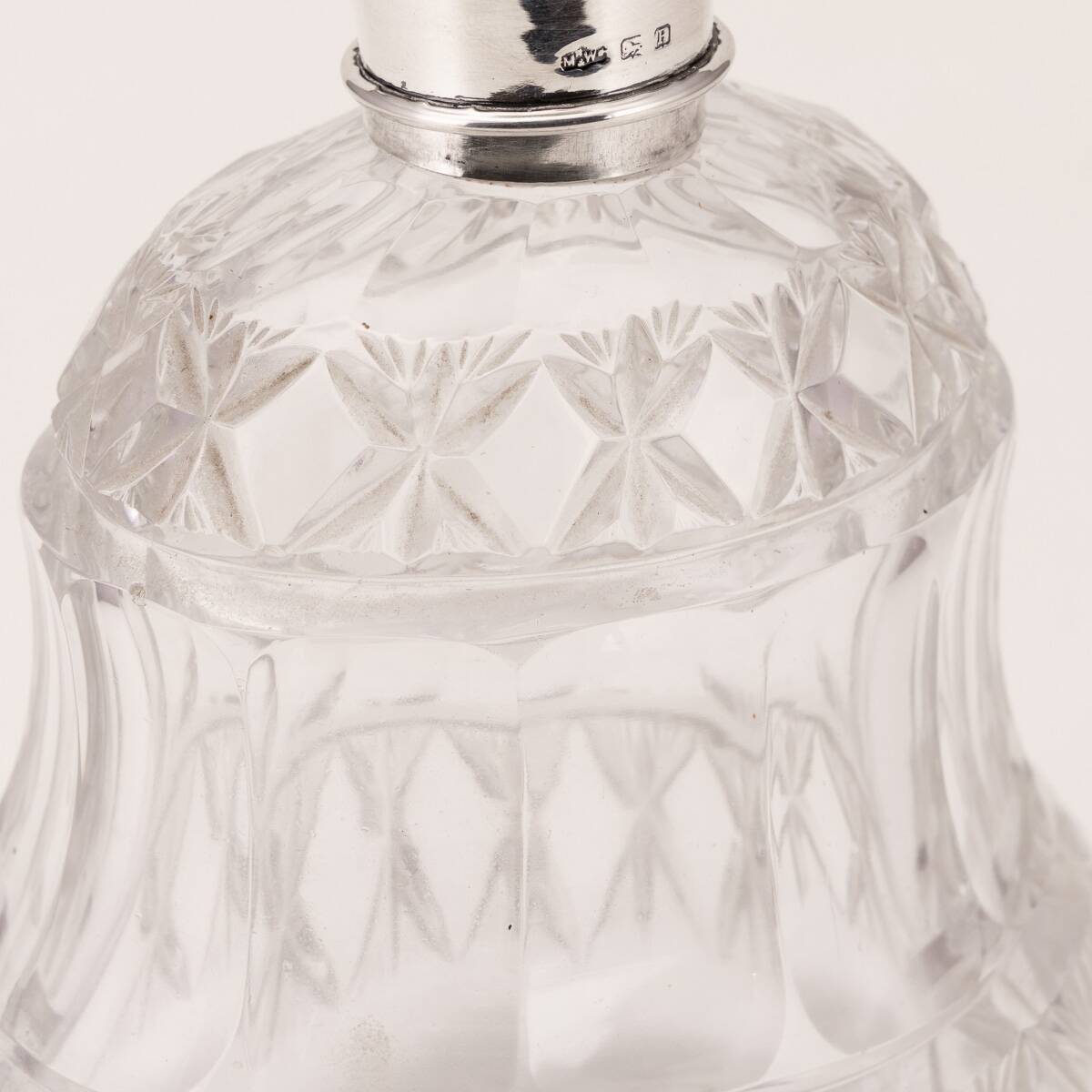 Antique 19thC Regency Solid Silver & Cut Glass Scent Bottle, London c.1812
