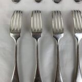 6 forks & 6 spoons Christofle Baguette Fidelio model silver metal