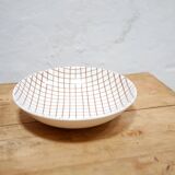 Vintage ceramic hollow flat salad bowl by the Longchamp manufacture, France