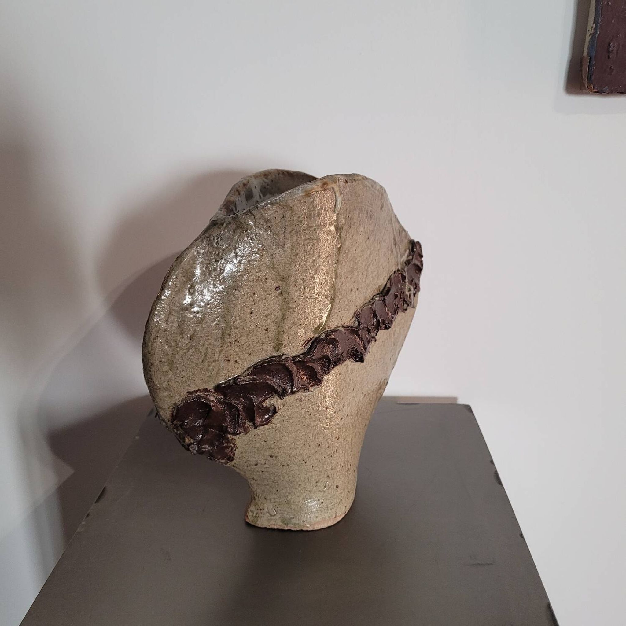 Ancien grand vase céramique grès brutaliste odile pichon années 60