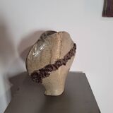 Old large brutalist stoneware ceramic vase odile pichon 60s