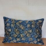 Blue palmette cushion