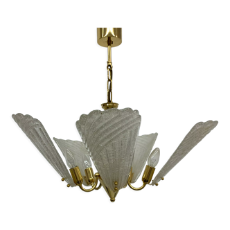 Italian murano glass chandelier hollywood regency design , 1970’s