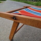 Chaise longue transat chilienne vintage avec repose pied