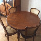 Louis Philippe-style cherry table with 4 chairs