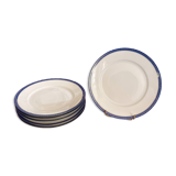 Lot 6 Plate Porcelain Limoges Blue Gold Betoule Legrand 1/2