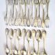 Set of 21 classic silver-plated metal table cutlery from 1900 by silversmith Boulenger, 21cm.