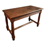 Antique French farmhouse table in oak (1780–1830) – Walnut legs – Rustic provincial dining table