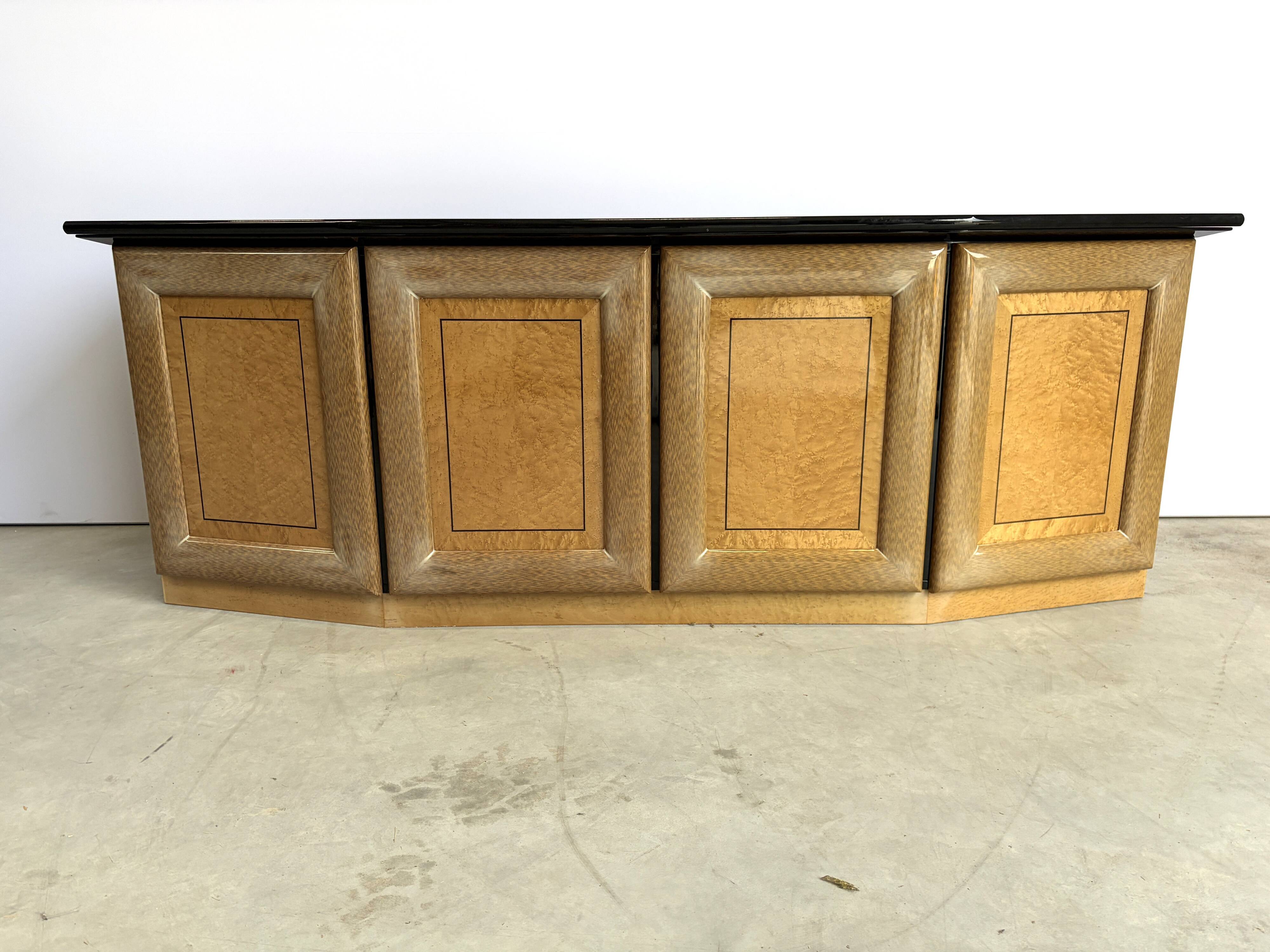 Vintage burl wood credenza, 1980s