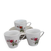 Cups and saucers porcelain flowers