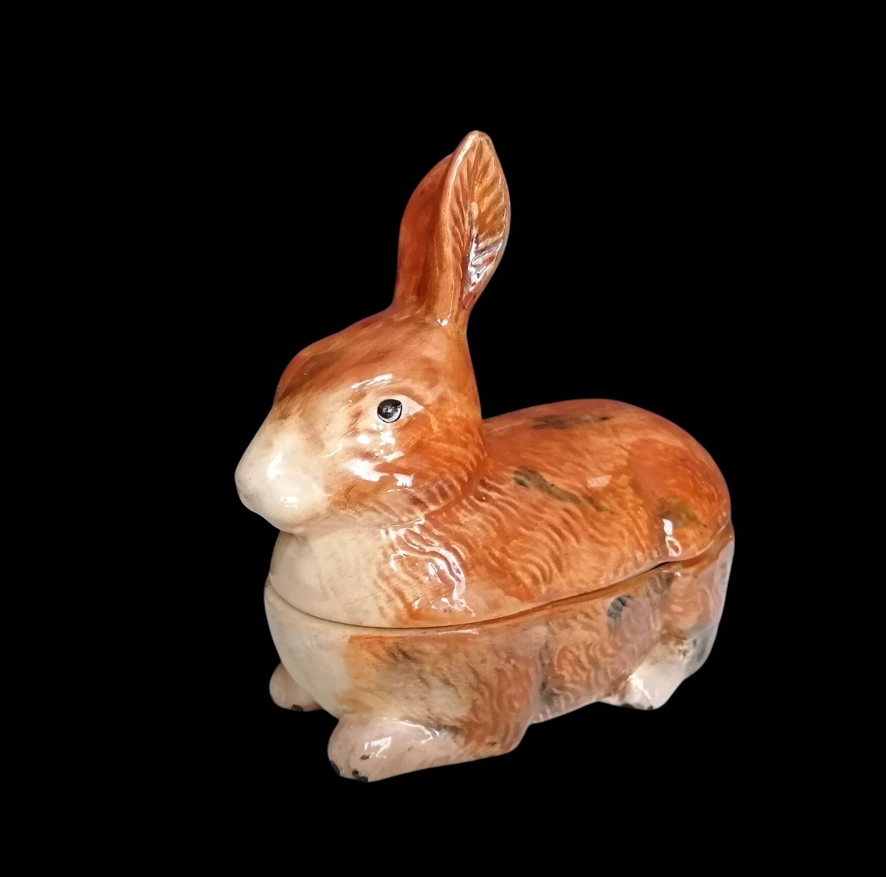 Zoomorphic majolica terrine from Portugal rabbit