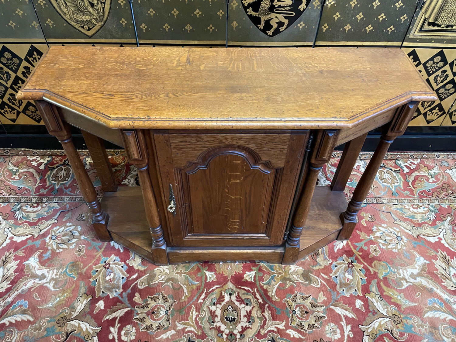 Rustic Louis XIII oak entrance console