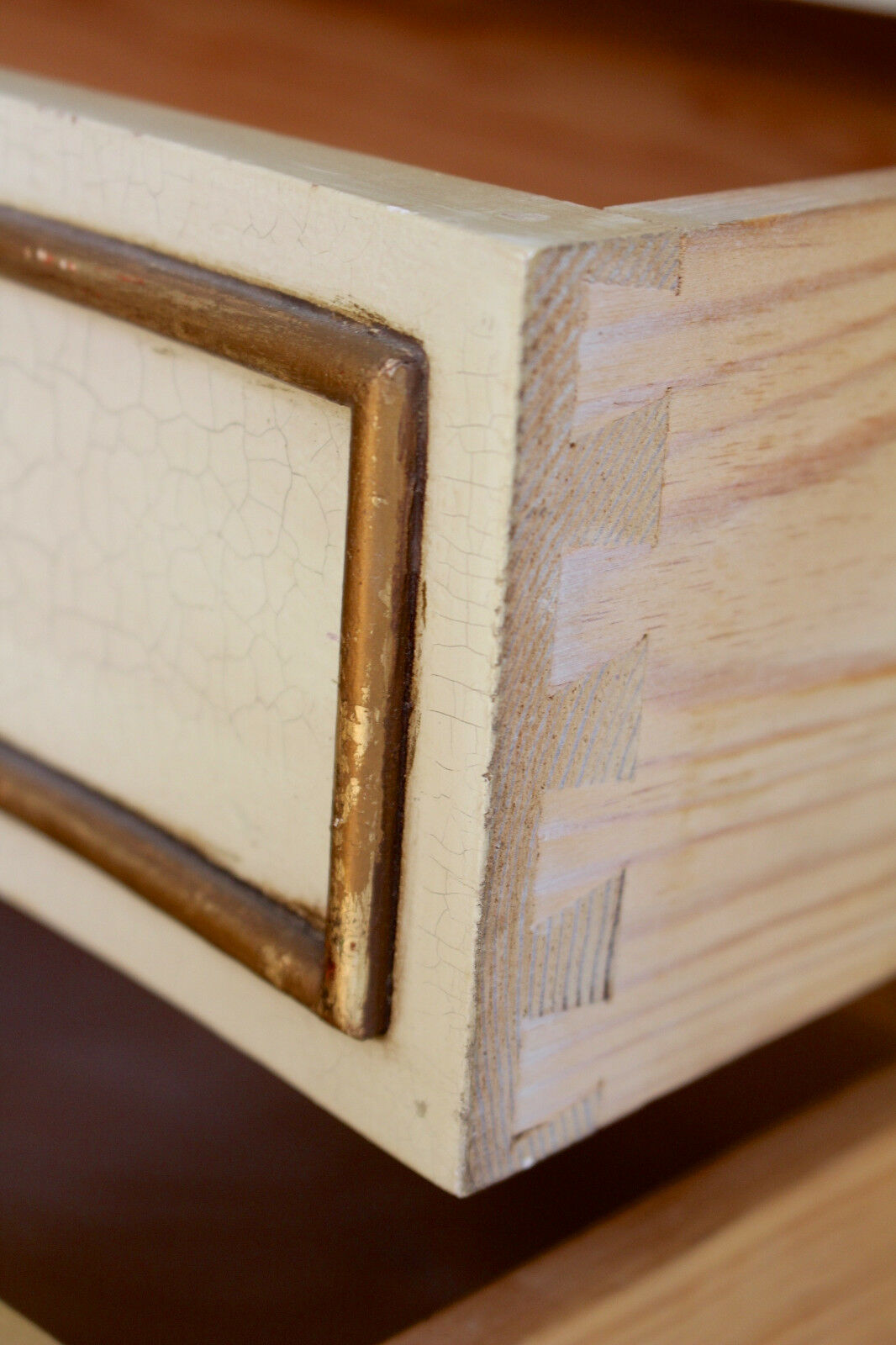 Golden cream antique French vintage Dresser