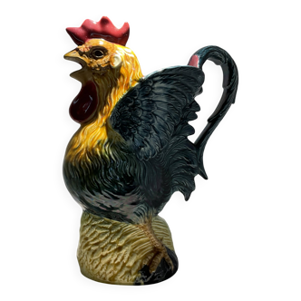 Rooster pitcher. Barbotine. Orchies