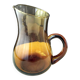 Pichet , carafe à eau en verre soufflé ambré  1.5 l