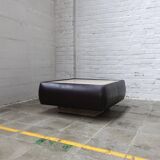 Coffee table with leather & travertin