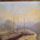 Huile sur toile "Péniche", Yvonac Annurey R, XIXème siècle