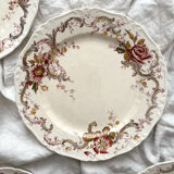 6 polychrome ironstone dinner plates "Wentworth" by Emile Bourgeois