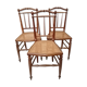Set de 3 chaises bois et cannage