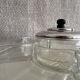Art Deco silver-plated metal and glass serving platter for appetizers.