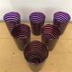 6 Murano art goblet glasses tricolor spirals