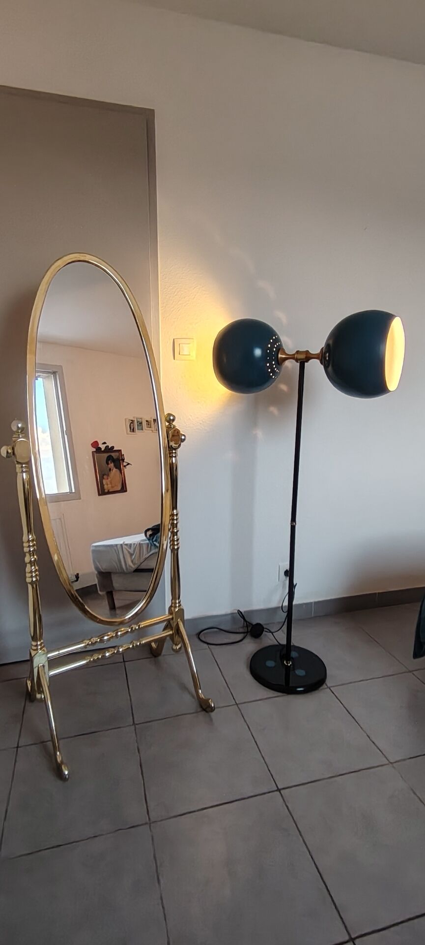 Vintage floor lamp double lighting