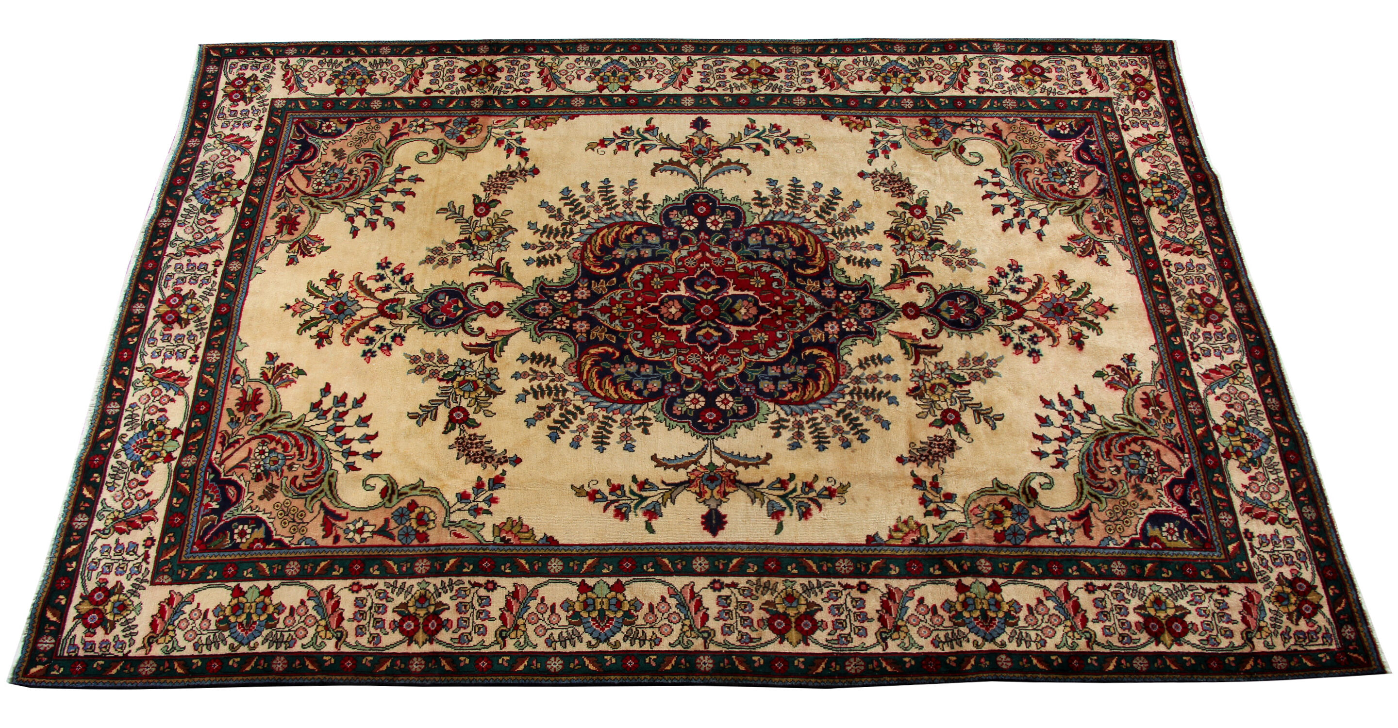 Large Handwoven Oriental Kerman Rug 200x300cm
