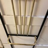 70s Trapezoidal Coat Rack with Round Chrome Hooks