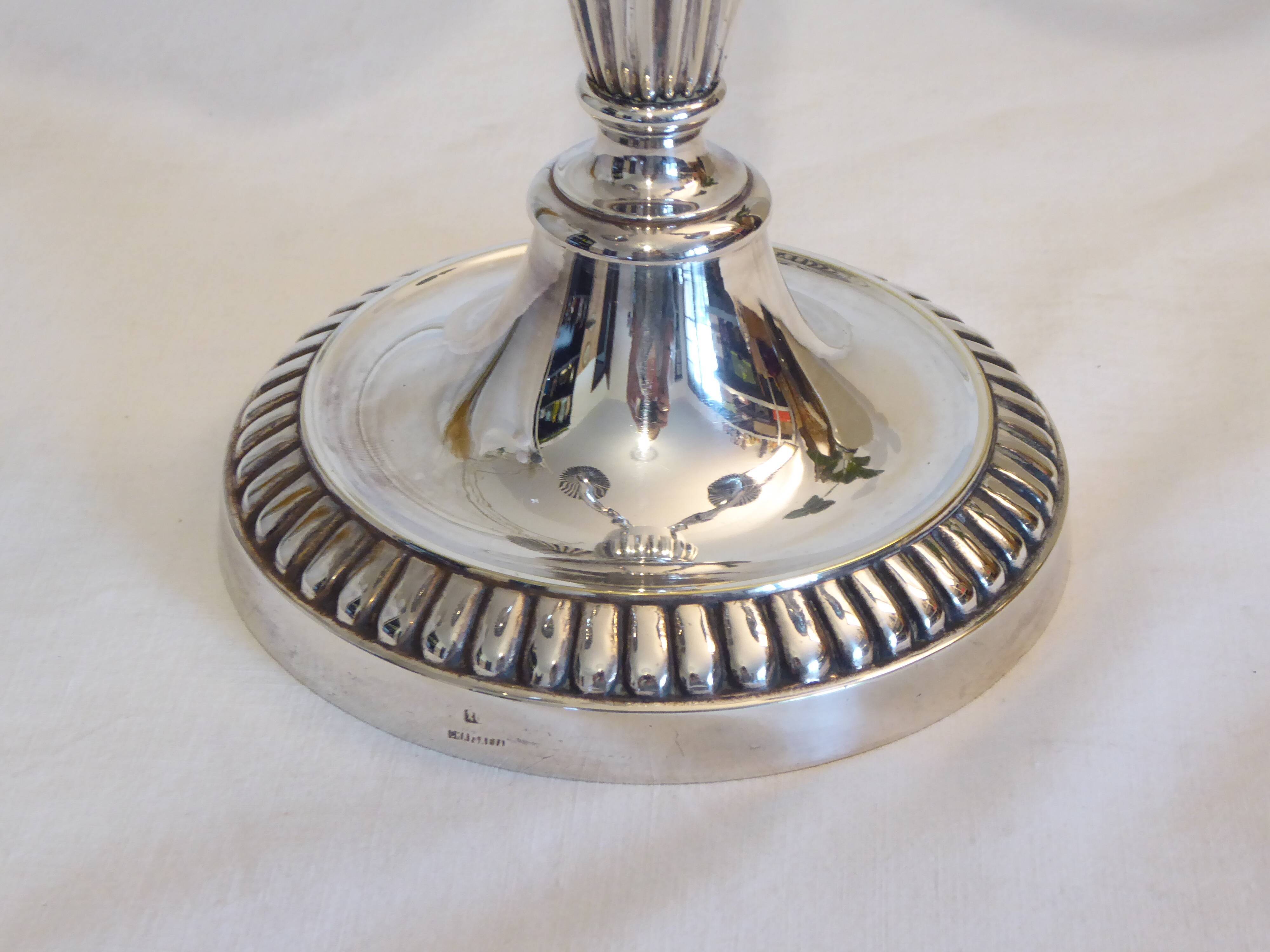 Silver metal candelabra