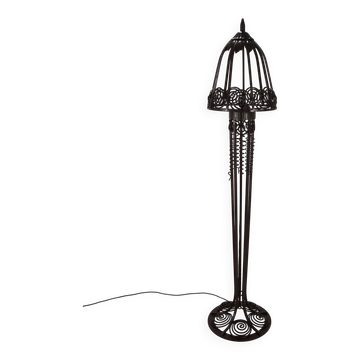Lampadaire Art Nouveau en fer forgé, 1920
