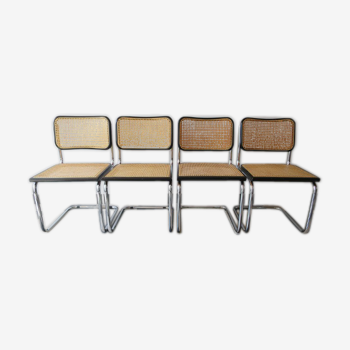 Lot de 4 chaises Marcel Breuer modèle cesca édition italienne