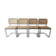 Lot de 4 chaises Marcel Breuer modèle cesca édition italienne