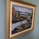 Mid-Century Modern "Meander" Vintage Expressionist River Landscape Oil Painting, Framed