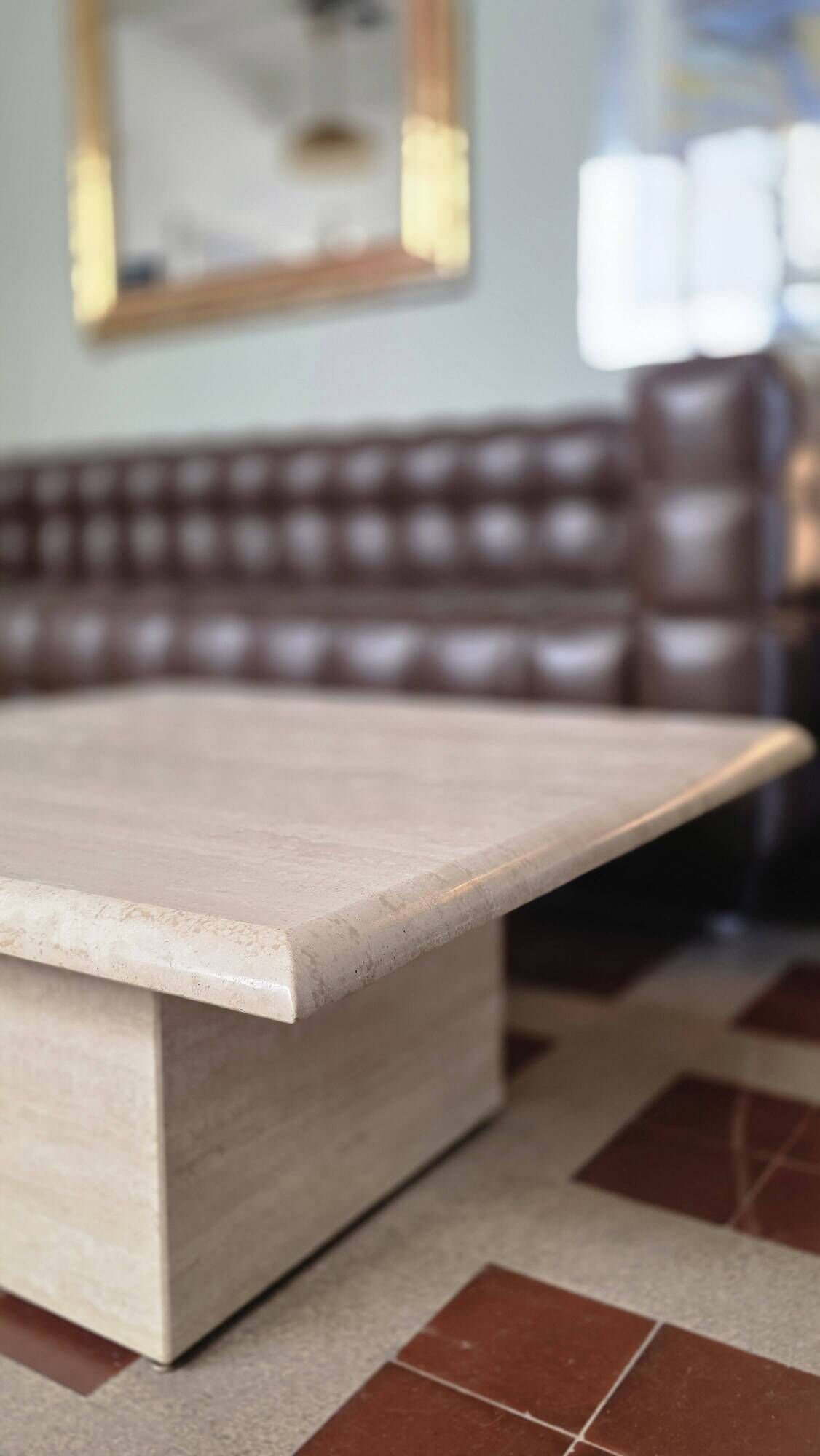 Roche Bobois table basse travertine