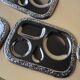 6 vintage metal plates for breakfast