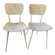Paire de chaises en métal blanc