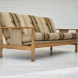 1970s, Danish 3 seater sofa, original very good condition, wool, oak.