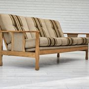1970s, Danish 3 seater sofa, original very good condition, wool, oak.