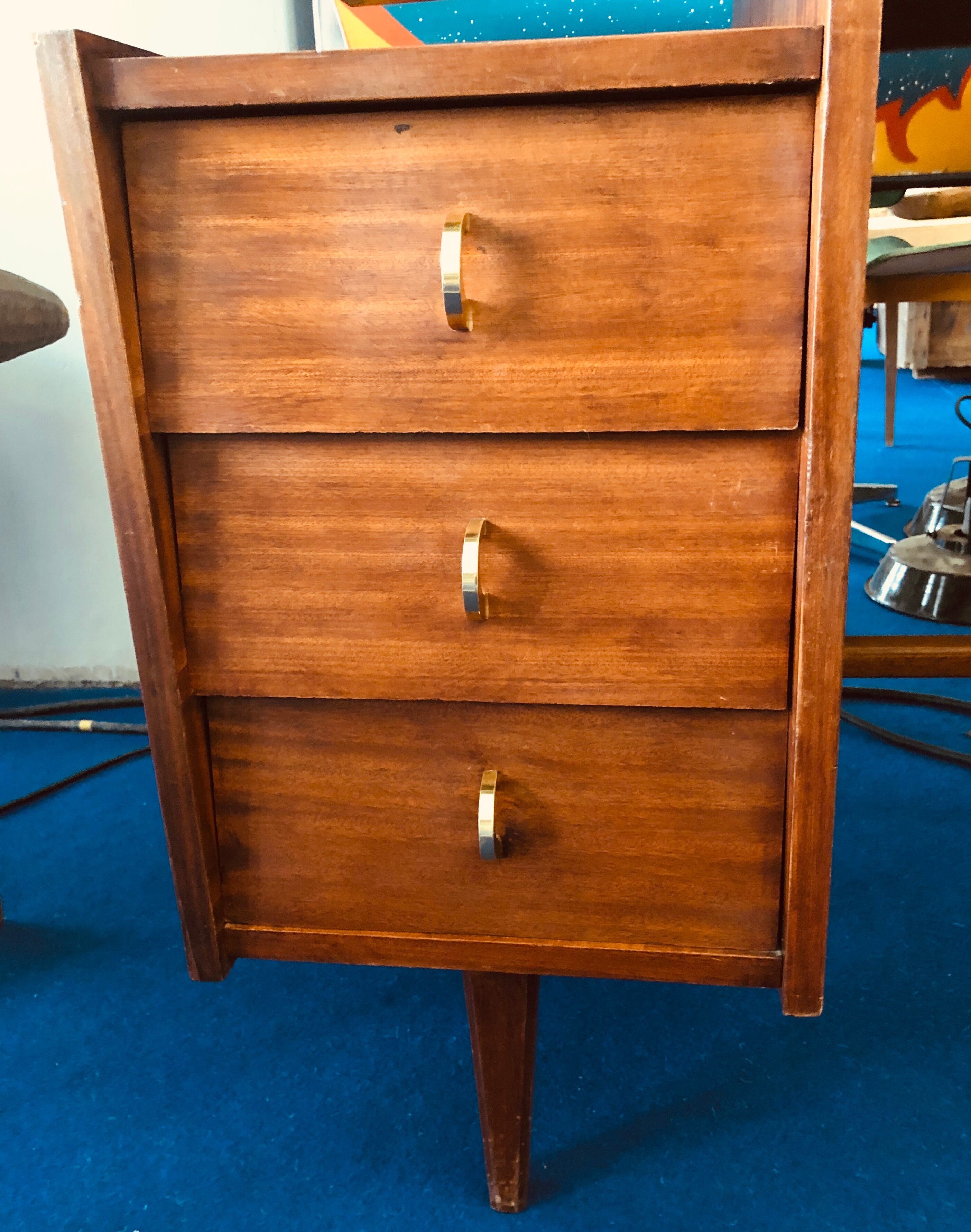 Mahogany writing desk 6 drawers 1960
