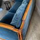 Jean Roche Vintage Wood and Velvet Sofa