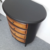 Black drum shape bedside including 4 drawers