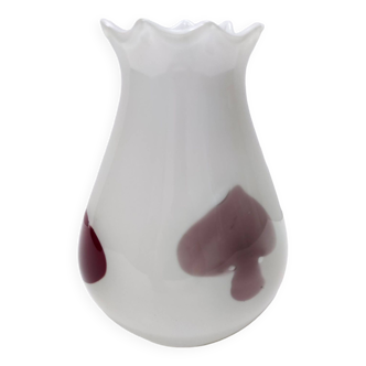 Vintage White Murano Glass Vase style Dino Martens  Aureliano Toso